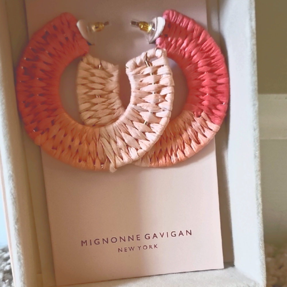 Mignonne Gavigan Raffia Wrap Hoop Earrings - Picture 2 of 4